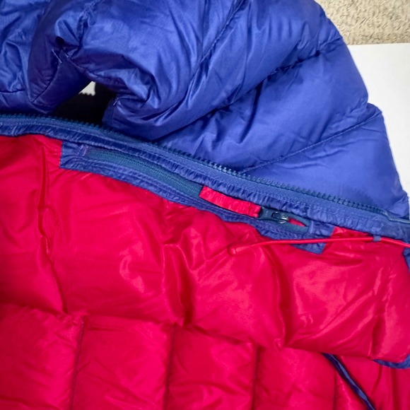 L.L. Bean DownTek Puffer Jacket Women L Blue Hooded Pertex Goose Down EUC - Picture 7 of 9